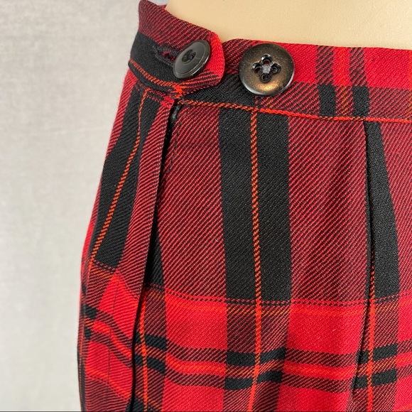 VTG 1960s Red & Black Plaid Pencil Skirt & Jacket - Picture 12 of 14